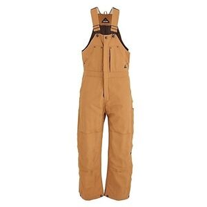 Ridgecut‎ Toughwear Rigid Duck Insulated Bib Overalls Brown Double knee Size L